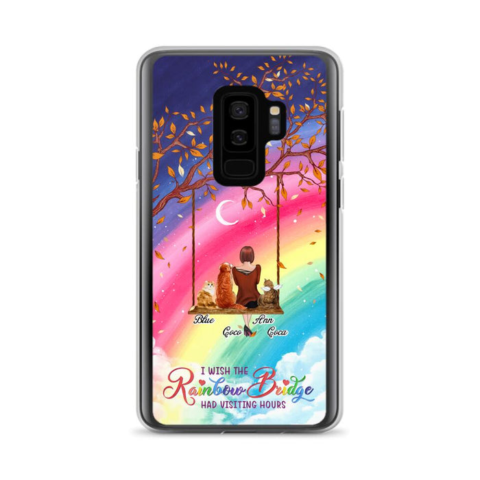 Custom Personalized Pet Mom Phone Case - Memorial Gift For Dog/ Cat Lover - I Wish The Rainbow Bridge Had Visiting Hours - Case For iPhone And Samsung