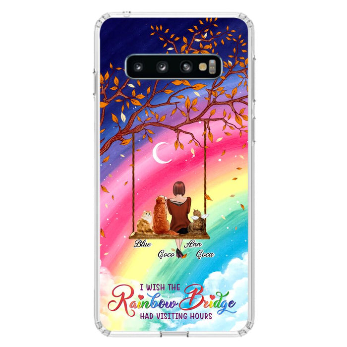 Custom Personalized Pet Mom Phone Case - Memorial Gift For Dog/ Cat Lover - I Wish The Rainbow Bridge Had Visiting Hours - Case For iPhone And Samsung