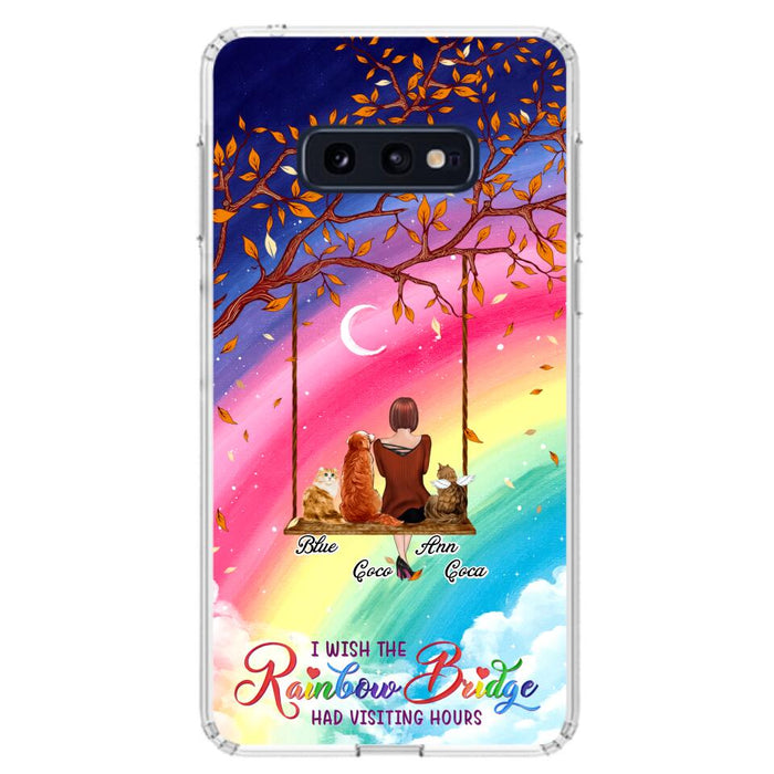 Custom Personalized Pet Mom Phone Case - Memorial Gift For Dog/ Cat Lover - I Wish The Rainbow Bridge Had Visiting Hours - Case For iPhone And Samsung