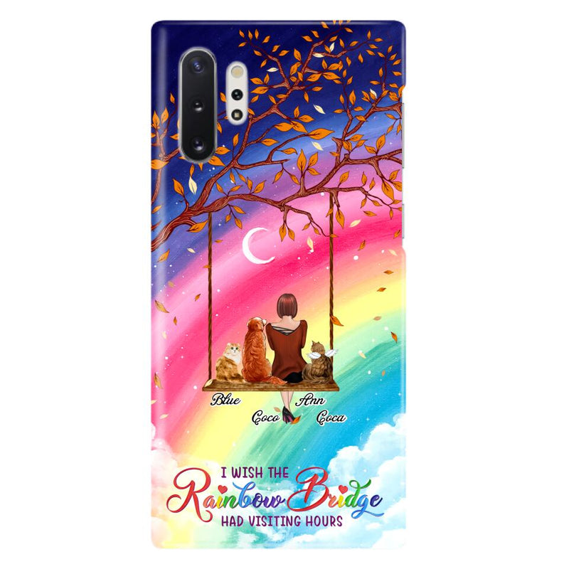 Custom Personalized Pet Mom Phone Case - Memorial Gift For Dog/ Cat Lover - I Wish The Rainbow Bridge Had Visiting Hours - Case For iPhone And Samsung