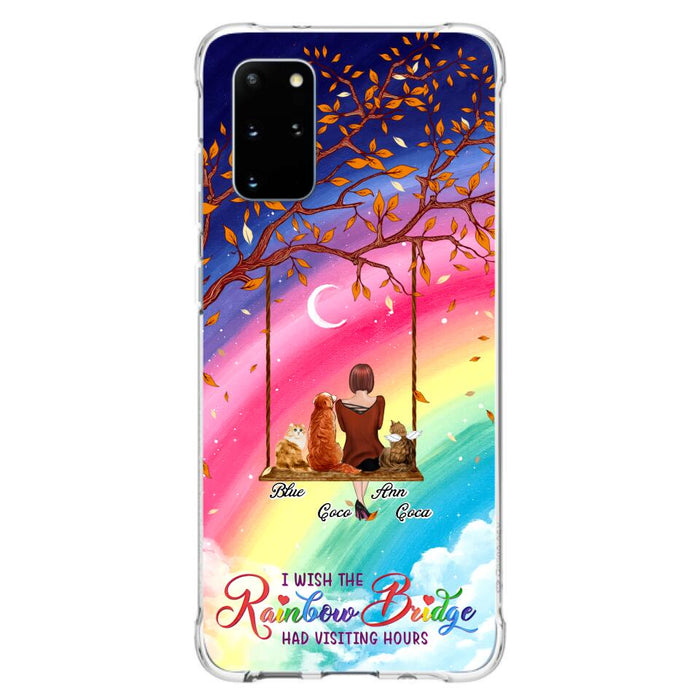 Custom Personalized Pet Mom Phone Case - Memorial Gift For Dog/ Cat Lover - I Wish The Rainbow Bridge Had Visiting Hours - Case For iPhone And Samsung