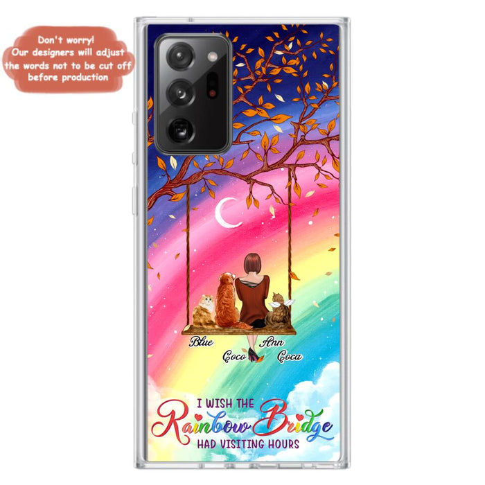 Custom Personalized Pet Mom Phone Case - Memorial Gift For Dog/ Cat Lover - I Wish The Rainbow Bridge Had Visiting Hours - Case For iPhone And Samsung