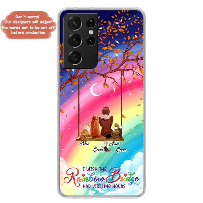 Custom Personalized Pet Mom Phone Case - Memorial Gift For Dog/ Cat Lover - I Wish The Rainbow Bridge Had Visiting Hours - Case For iPhone And Samsung