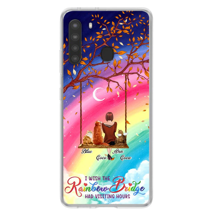 Custom Personalized Pet Mom Phone Case - Memorial Gift For Dog/ Cat Lover - I Wish The Rainbow Bridge Had Visiting Hours - Case For iPhone And Samsung