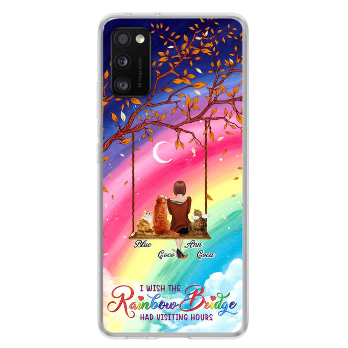 Custom Personalized Pet Mom Phone Case - Memorial Gift For Dog/ Cat Lover - I Wish The Rainbow Bridge Had Visiting Hours - Case For iPhone And Samsung