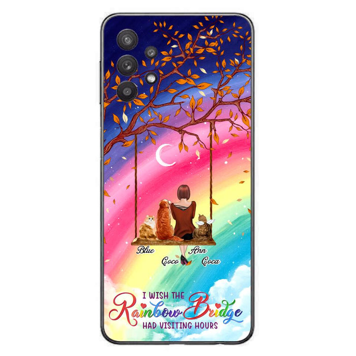 Custom Personalized Pet Mom Phone Case - Memorial Gift For Dog/ Cat Lover - I Wish The Rainbow Bridge Had Visiting Hours - Case For iPhone And Samsung