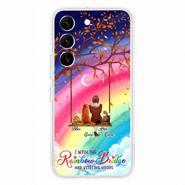 Custom Personalized Pet Mom Phone Case - Memorial Gift For Dog/ Cat Lover - I Wish The Rainbow Bridge Had Visiting Hours - Case For iPhone And Samsung