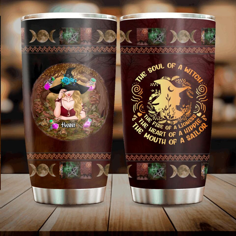 Custom Personalized Witch Tumbler - Halloween Gift Idea For Friends - The Soul Of A Witch
