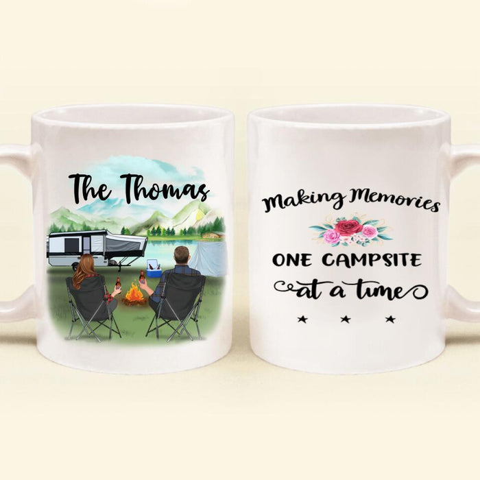 Personalized Camping Coffee Mug, Gift Idea For The Whole Family - Couple/Parents With Children & Pets - Family's Name - Q3VZTZ