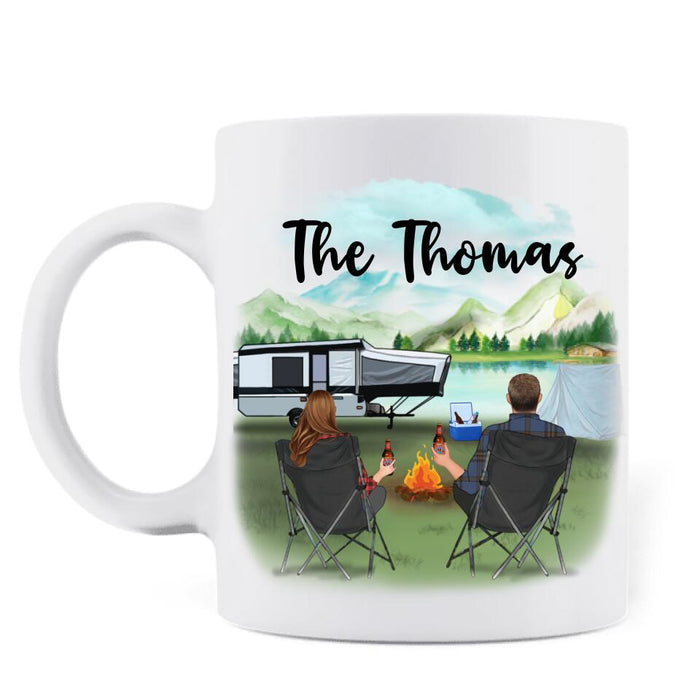 Personalized Camping Coffee Mug, Gift Idea For The Whole Family - Couple/Parents With Children & Pets - Family's Name - Q3VZTZ