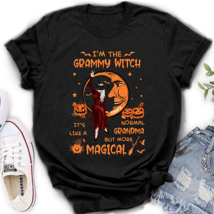 Custom Personalized Grandma Witch Shirt/ Hoodie - Gift Idea For Halloween/ Grandma - I'm The Grammy Witch It's Like A Normal Grandma But More Magical