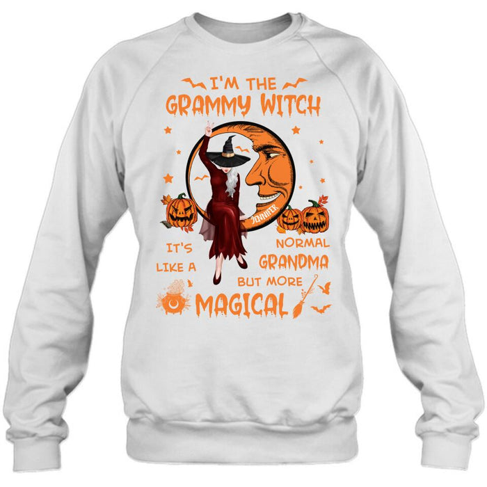 Custom Personalized Grandma Witch Shirt/ Hoodie - Gift Idea For Halloween/ Grandma - I'm The Grammy Witch It's Like A Normal Grandma But More Magical