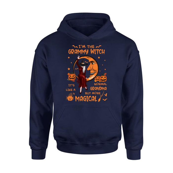 Custom Personalized Grandma Witch Shirt/ Hoodie - Gift Idea For Halloween/ Grandma - I'm The Grammy Witch It's Like A Normal Grandma But More Magical