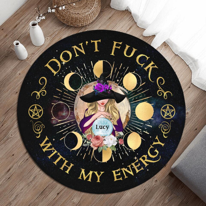 Personalized Witch Foldable Round Rug - Halloween Gift Idea - As Above So Below
