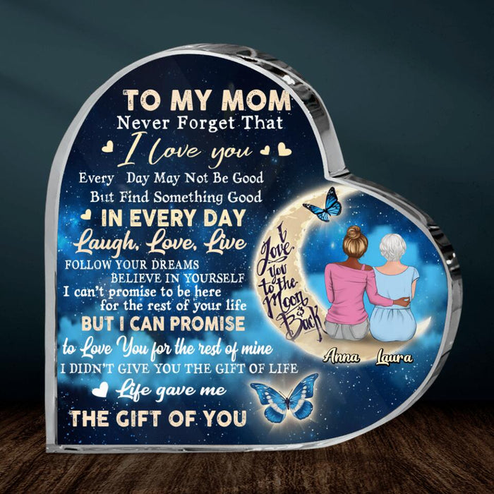 Custom Personalized Mom Crystal Heart - Best Gift Idea For Mother's Day/Birthday - To My Mom