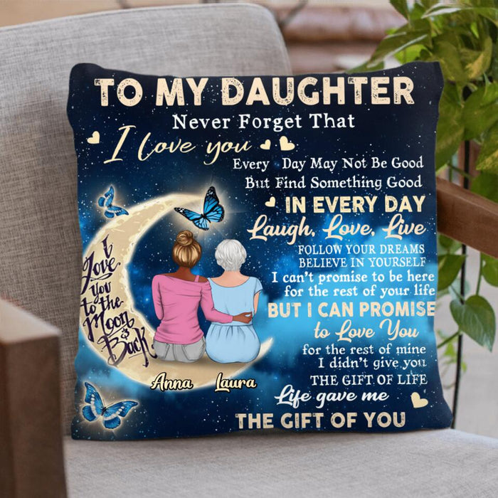 Custom Personalized Daughter Quilt/Fleece Blanket & Pillow Cover - Best Gift Idea For Mother's Day/Birthday - To My Daughter