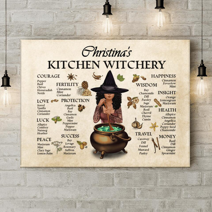 Custom Personalized Kitchen Witchery Canvas - Gift Idea For Halloween/Wiccan Decor/Pagan Decor