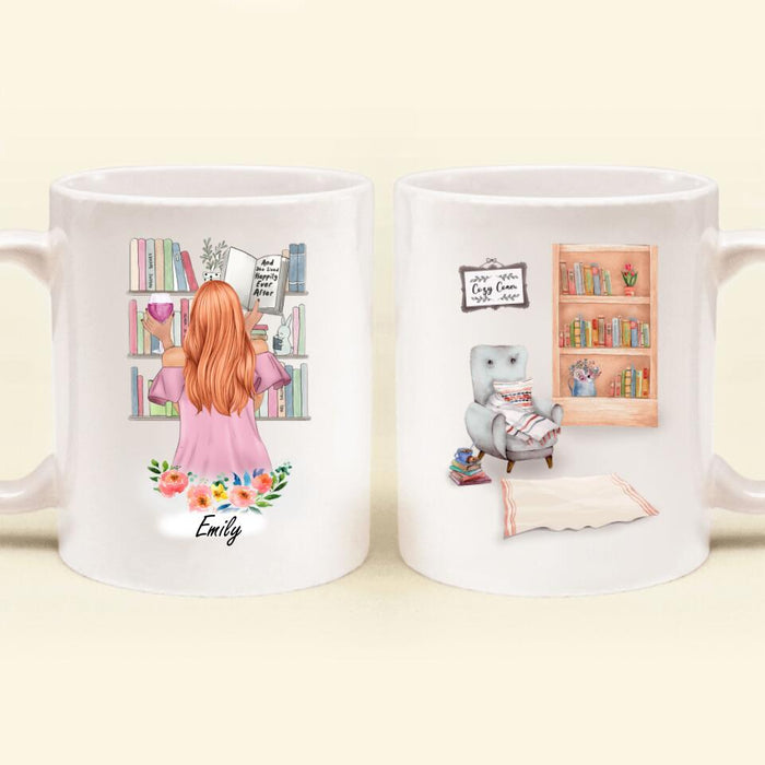 Custom Personalized Reading Pet Mom Mug - Upto 5 Pets - Best Gift For Dog/ Cat Lovers