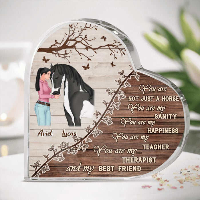 Custom Personalized Horse Girl Crystal Heart - Gift Idea For Horse Lovers - Up To 5 Horses - You Are Not Just A Horse, You Are My Sanity