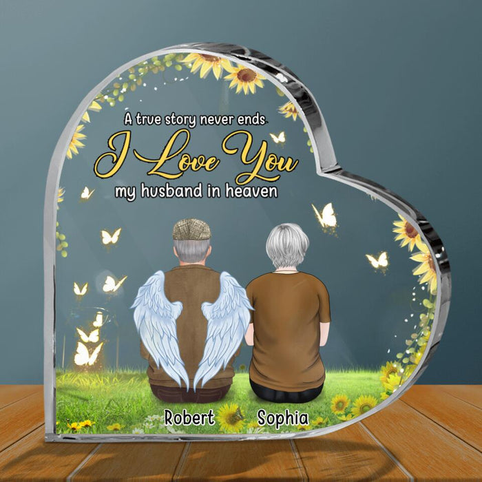 Custom Personalized Memorial Crystal Heart - Memorial Gift Idea for Loss of Husband - My Husband In Heaven