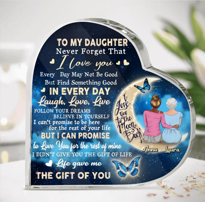 Custom Personalized Daughter Crystal Heart - Best Gift Idea For Mother's Day/Birthday - To My Daughter