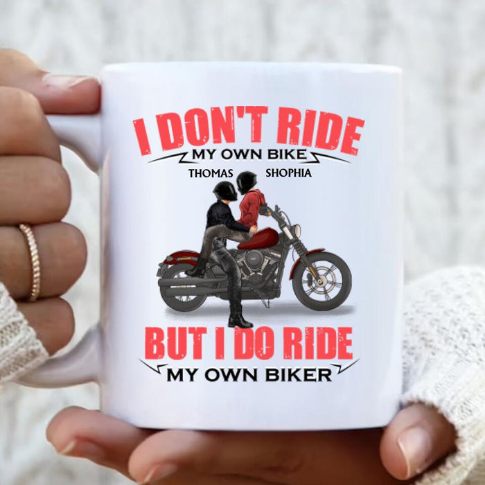 Custom Personalized Couple Riding Coffee Mug - Gifts For Riders - I Don't Ride My Own Bike But I Do Ride My Own Bike