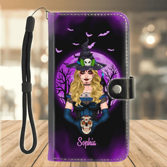 Custom Personalized Witch Friend Phone Wallet - Upto 3 Girls - Gift For Halloween/Friends/Besties - Witches By Nature