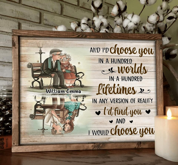 Custom Couple Name Horizontal Poster - Gift Idea For Couple/ Wife/ Husband - I'd Find You and I'd Choose You
