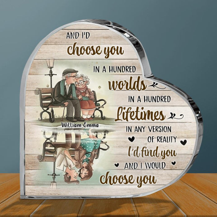Custom Couple Name Crystal Heart - Gift Idea For Couple/ Wife/ Husband - I'd Find You and I'd Choose You
