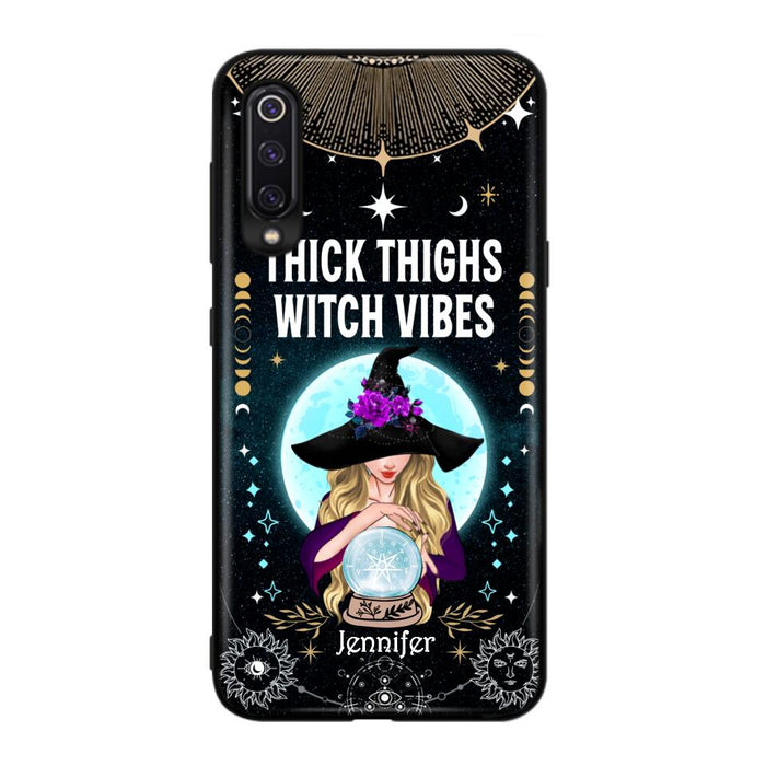 Custom Personalized Witch Phone Case - Best Gift Idea For Halloween - Thick Thighs Witch Vibes Witchy Wicca - Case For Xiaomi, Oppo And Huawei