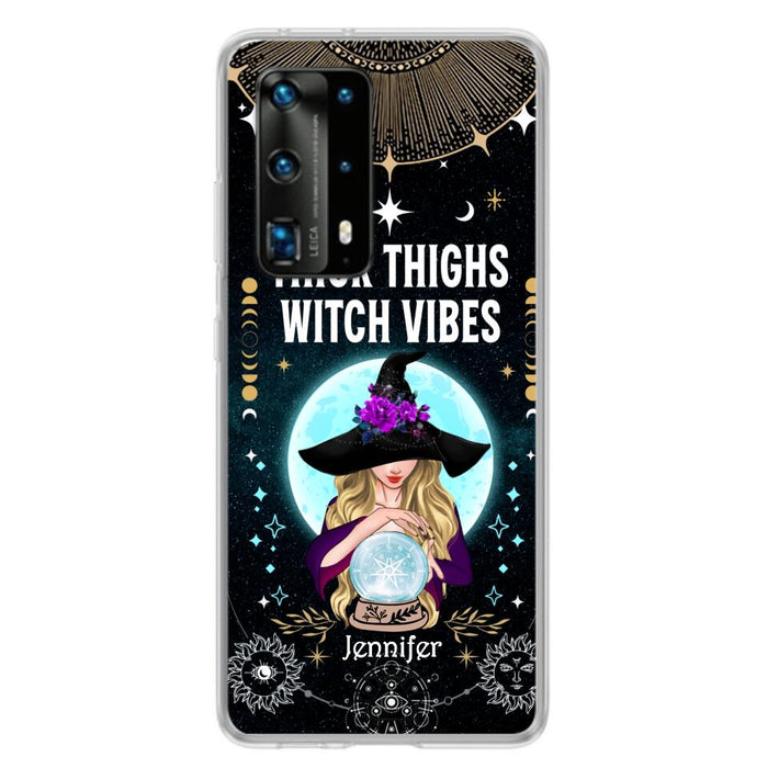 Custom Personalized Witch Phone Case - Best Gift Idea For Halloween - Thick Thighs Witch Vibes Witchy Wicca - Case For Xiaomi, Oppo And Huawei