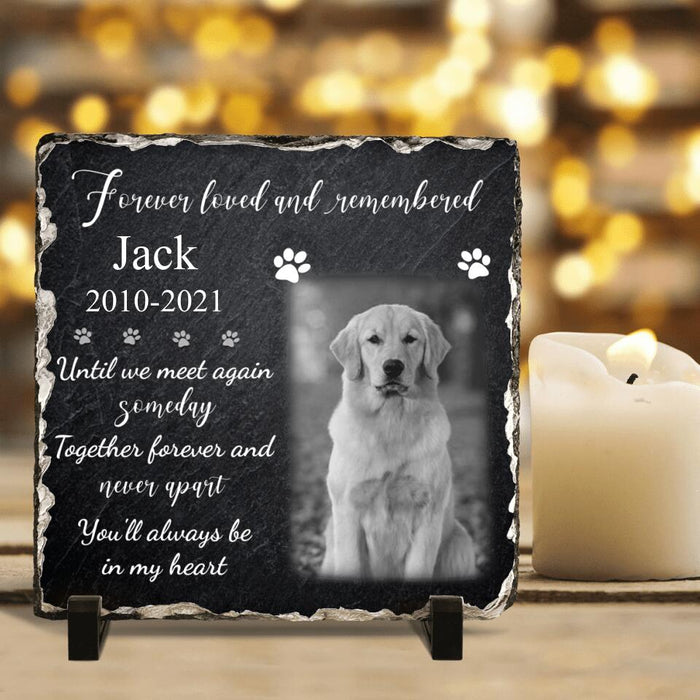 Custom Personalized Memorial Photo Square Lithograph - Memorial Gift Idea For Pet Lovers - Forever Loved And Remembered