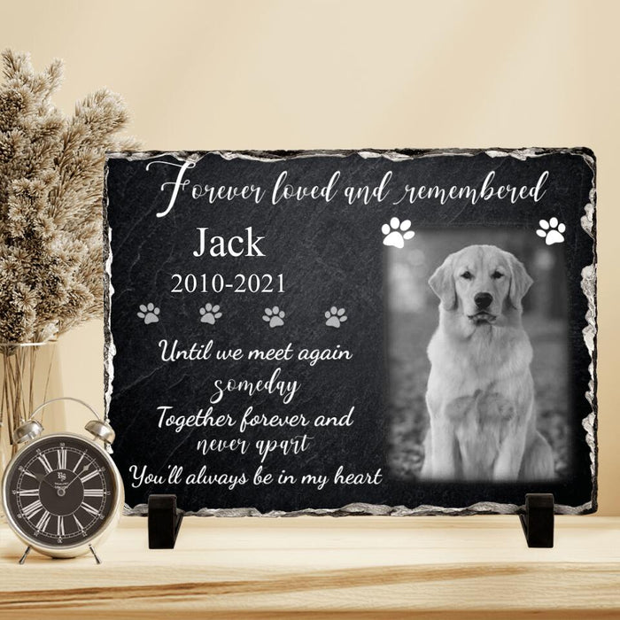 Custom Personalized Memorial Photo Horizontal Lithograph - Memorial Gift Idea For Pet Lovers - Forever Loved And Remembered