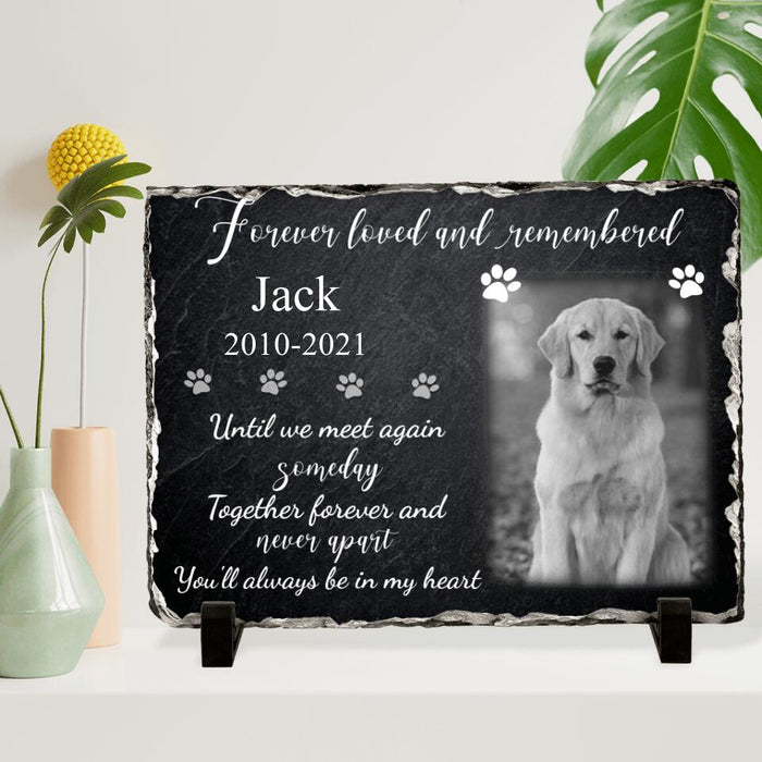 Custom Personalized Memorial Photo Horizontal Lithograph - Memorial Gift Idea For Pet Lovers - Forever Loved And Remembered