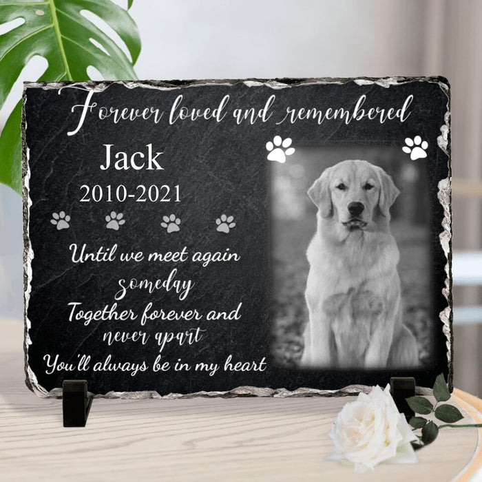 Custom Personalized Memorial Photo Horizontal Lithograph - Memorial Gift Idea For Pet Lovers - Forever Loved And Remembered