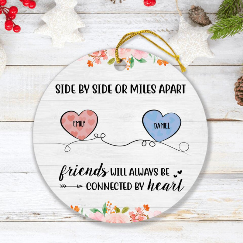 Personalized Friends Circle Ornament - Gift Idea For Best Friends/Christmas with up to 6 People - Friends Will Always Be Connected By Heart