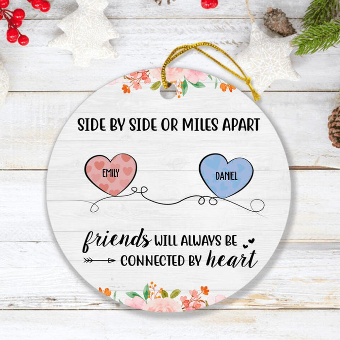 Custom Personalized Friends Circle Ornament - Gift Idea For Best Friends/ Christmas with up to 6 People - Friends Will Always Be Connected By Heart