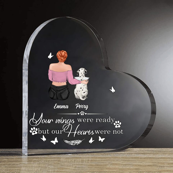 Custom Personalized Memorial Pet Crystal Heart - Upto 5 Dogs/Cats - Memorial Gift Idea For Dog/Cat Lover - You Were My Favorite Hello And My Hardest Goodbye