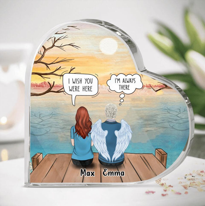Custom Personalized Dad Memorial Heart-Shaped Acrylic Plaque - Memorial Gift Idea For Father's Day From Daughter - Dad, I Miss You More Than Anything