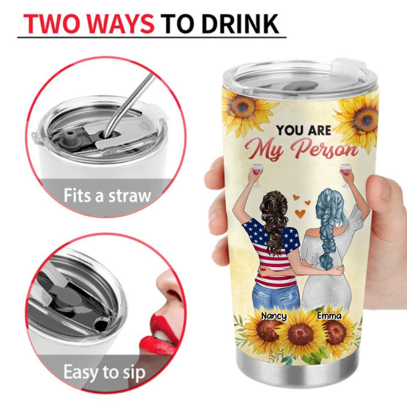 Personalized Best Friend Tumbler - Gift Idea For Friend/Birthday - True Friends Are Like Bright Sunflowers