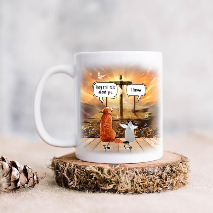 Custom Personalized Memorial Pet Coffee Mug - Upto 3 Pets - Memorial Gift For Dog/ Cat Lover
