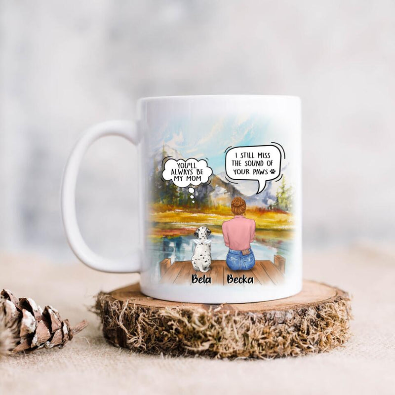 Personalized Memorial Pet Mom Mug - Woman With Up to 5 Pets - Best Gift For Pet Lover - It's So Hard To Say Goodbye