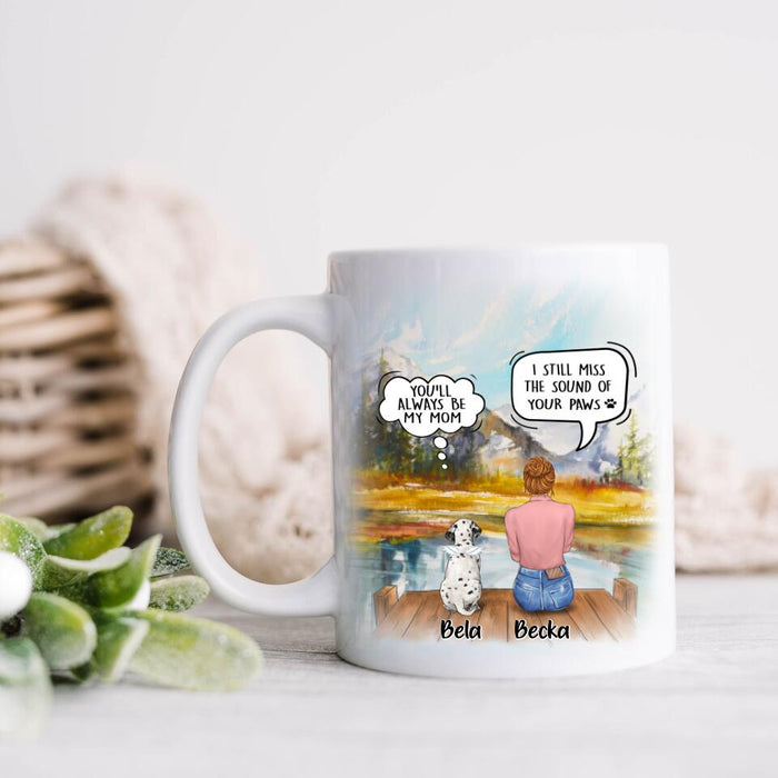 Custom Personalized Memorial Pet Mom Mug - Woman With Upto 5 Pets - Best Gift For Pet Lover - It's So Hard To Say Goodbye