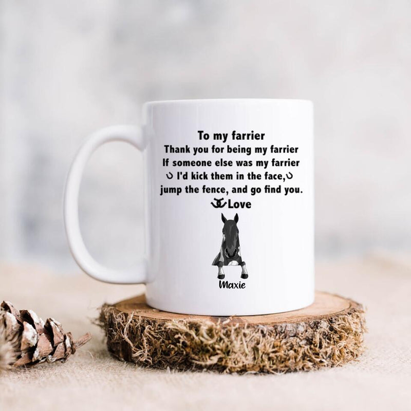Personalized To My Farrier From Horses Coffee Mug - Up to 4 Horses - Best Gift For Horses Lover - Thank You For Being My Farrier