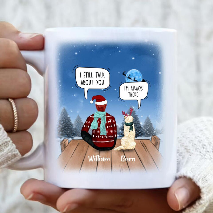 Custom Personalized Christmas Night Coffee Mug - Man/ Woman/ Couple With Upto 4 Pets - Gift For Dog/ Cat Lover