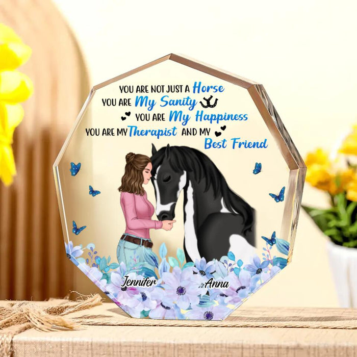 Custom Personalized Horse Girl Acrylic Plaque - Gift Idea For Horse Lover - You Are Not Just A Horse, You Are My Sanity