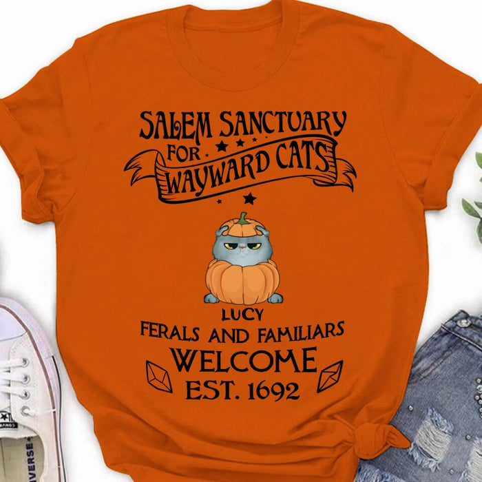 Custom Personalized Wayward Cats Shirt - Up to 5 Cats - Gift Idea For Cat Lover - Salem Sanctuary For Wayward Cats Ferals And Familiars