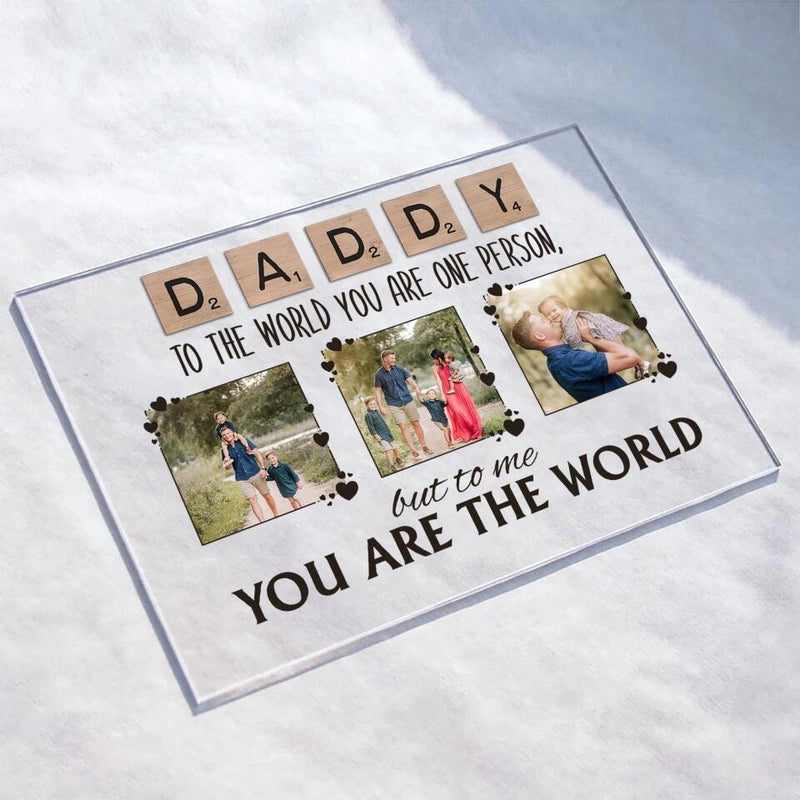 Personalized Mommy Canvas - Upload Photos - Mother's Day Gift Idea For Mom - To The World You Are One Person But To Us You Are The World