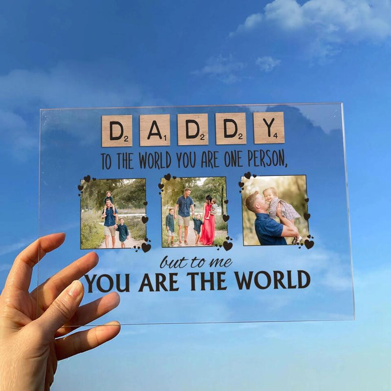 Personalized Mommy Canvas - Upload Photos - Mother's Day Gift Idea For Mom - To The World You Are One Person But To Us You Are The World