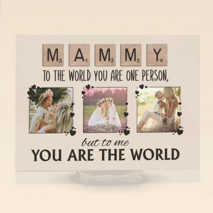 Custom Personalized Mommy To The World You Are One Person But To Us You Are The World Canvas - Upload Photos - Gift Idea For Dad/ Mom